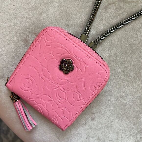 unbranded Handbags - Pink *Camellia* Mini WOC DIY Tassel Card Case Wallet Necklace Chain NEW DIY